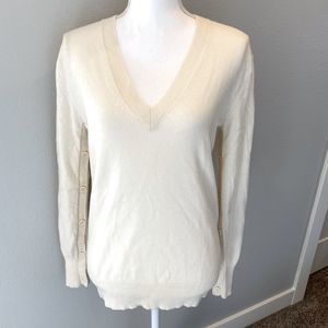 Cream V-neck Theory Sweater